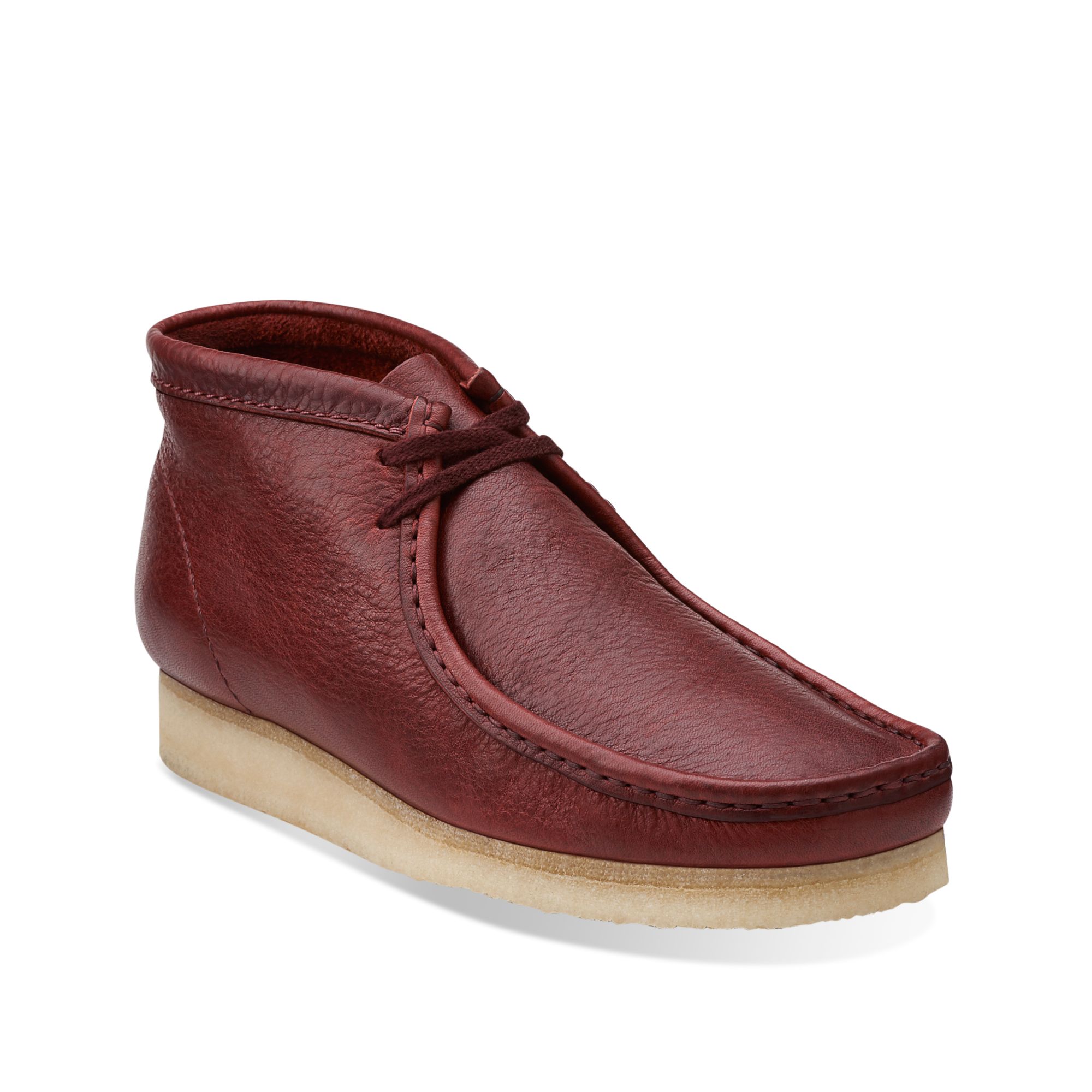 Clarks Wallabee Men's Leather Boots Burgundy 26103606 | EBay