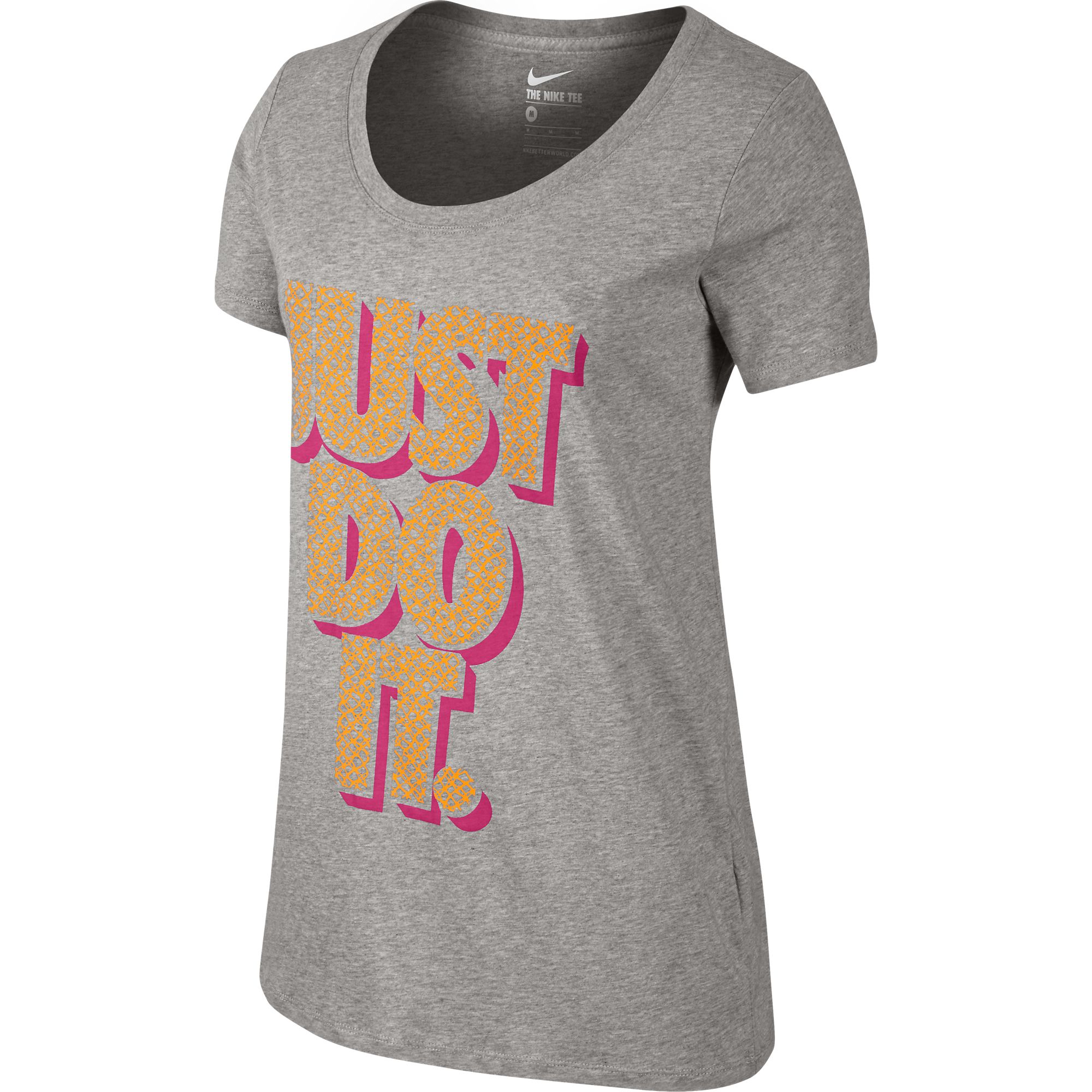 Nike Just Do It Women's Fashion TShirt Grey/Orange/Pink 779263063 eBay