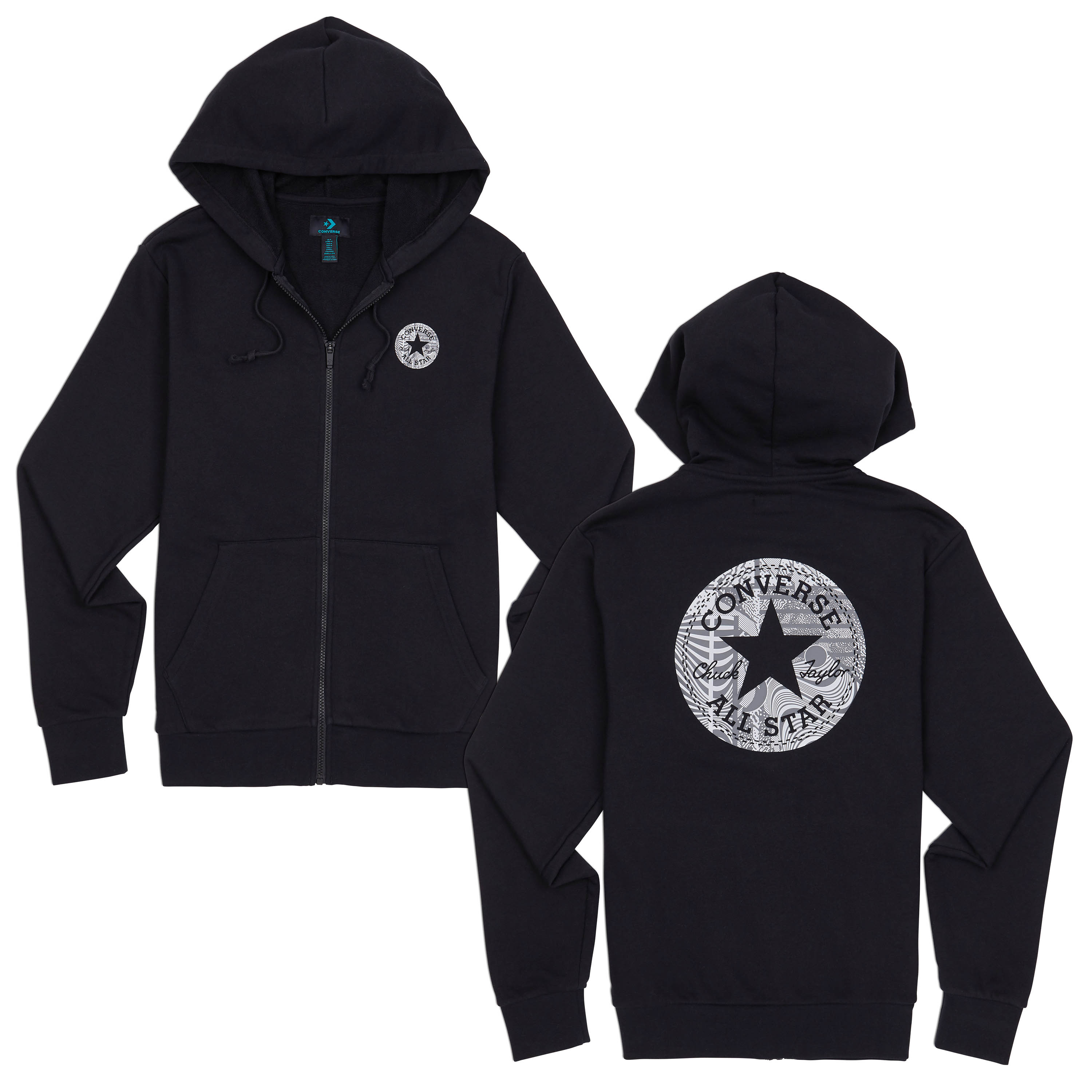 converse core patch hooded top