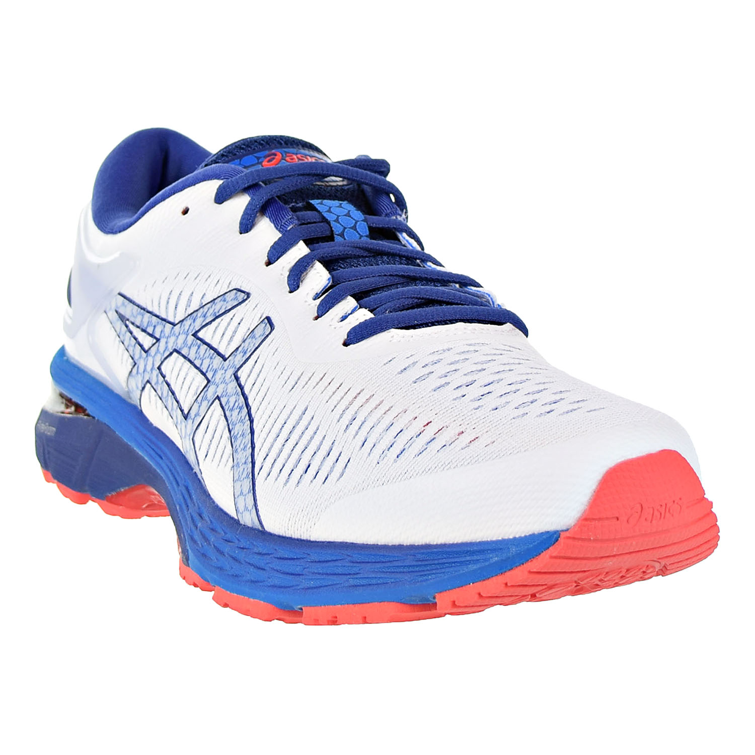 asics red white and blue running shoes