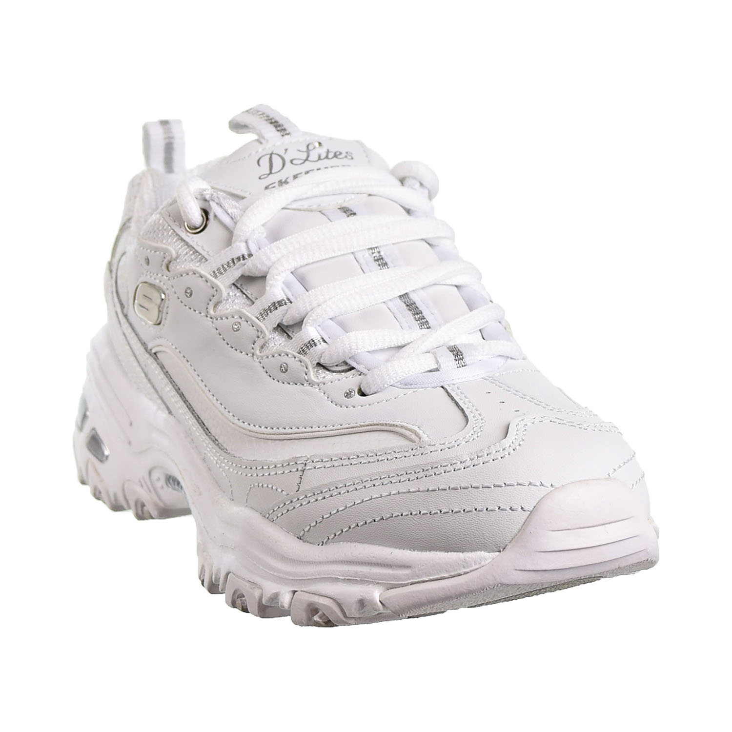 Skechers D'Lites Fresh Start Women's Shoes White-Silver 11931-WSL | eBay