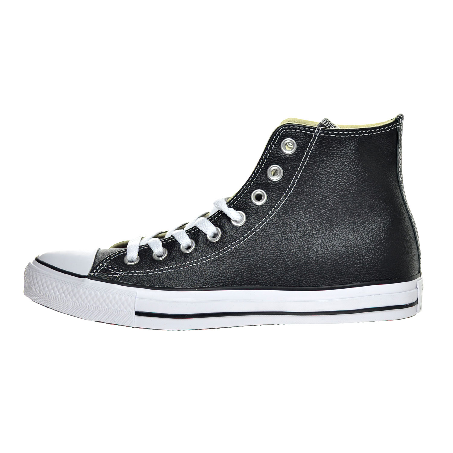 black leather chuck taylors high top