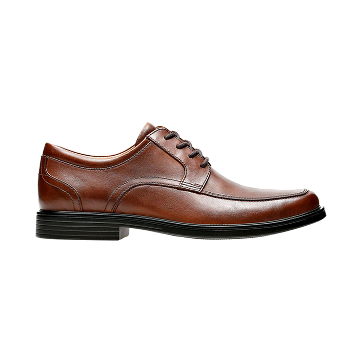 NEW CLARKS men\'s un aldric lace shoes in dark tan leather Clarks Un Aldric Lace 26132673 Mens Brown Leather Plain Toe  main image 2