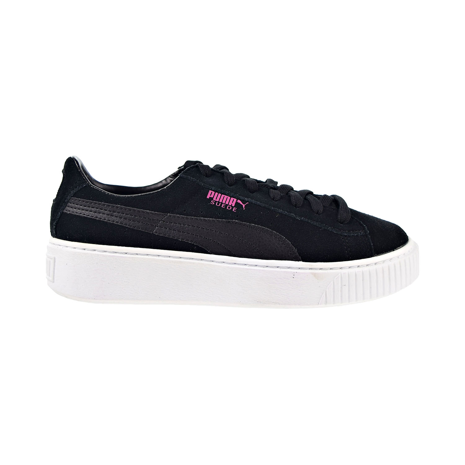 puma suede platform black white & gum shoes