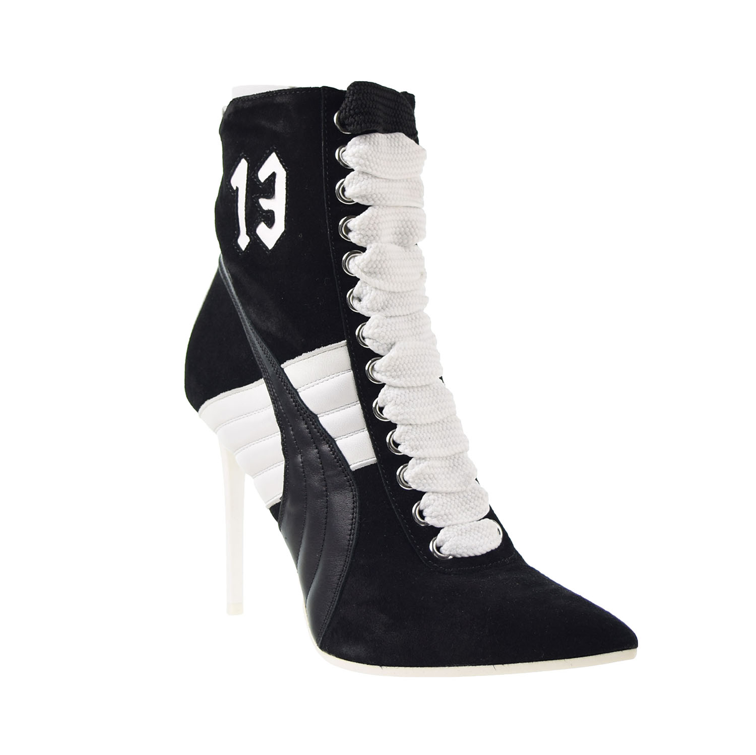 Puma High Heel Suede Rihanna Women's Shoes Puma Black-White 363706-01 ...