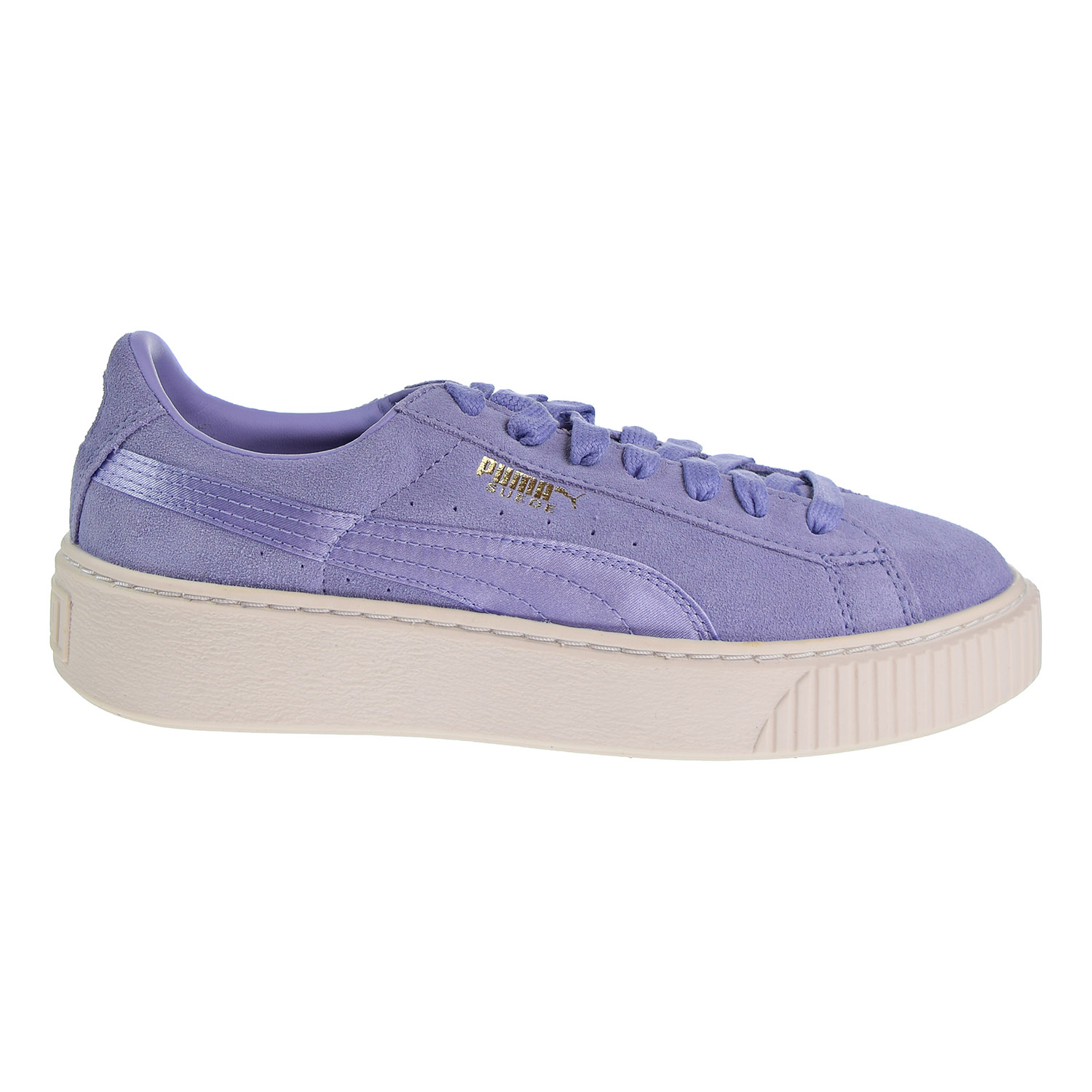 Puma Suede Platform Mono Satin Women's Shoes Lavender-Whisper-Gold ...