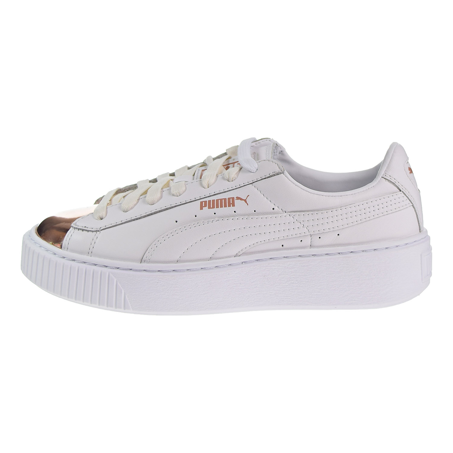 puma basket platform metallic gold