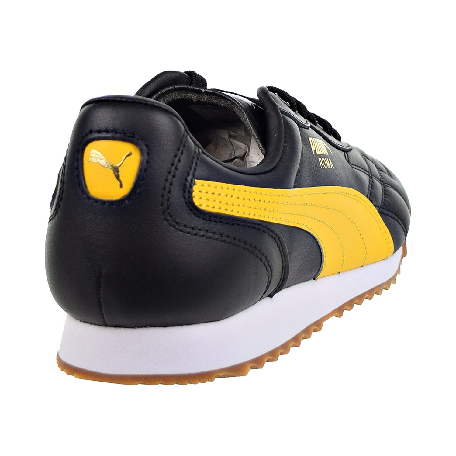Puma Roma Anniversario Mens Shoes Puma Black-Spectra Yellow 366673-04