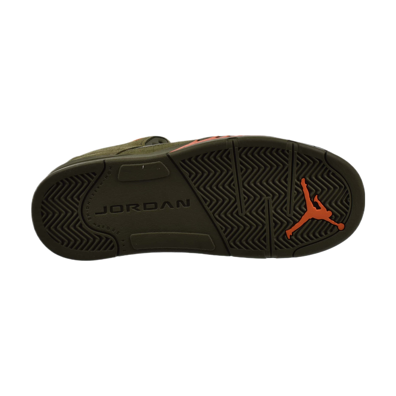 スニーカー JORDAN 5 RETRO PS 17cm Air Jordan 5 Retro (PS) Little Kids' Shoes Olive Army-Solar Orange
