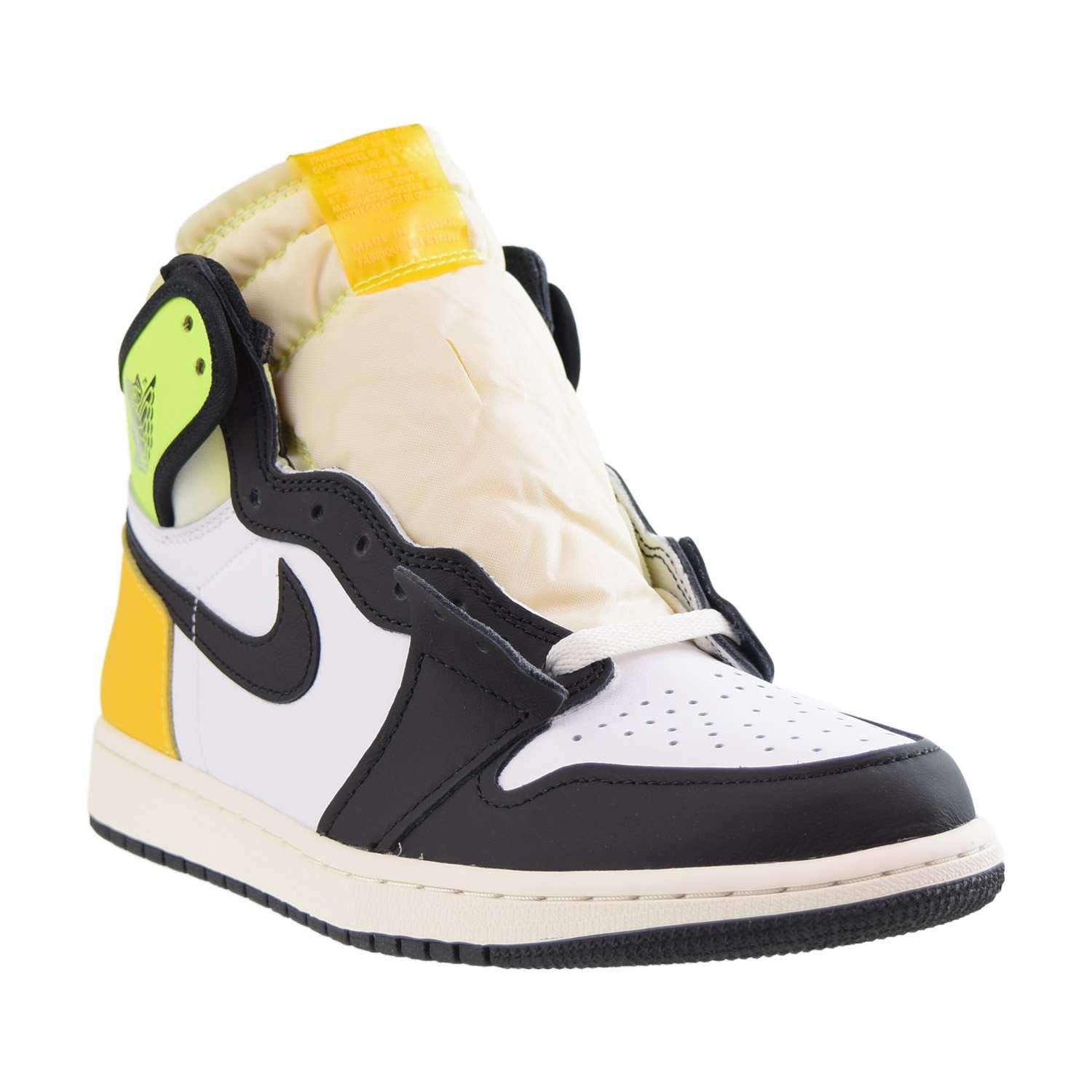 Jordan 1 Retro High Men's Shoes White-Black Volt-University