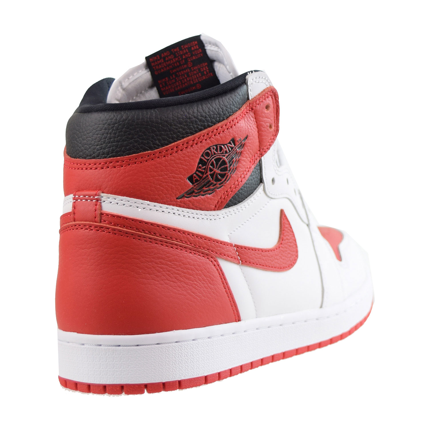 Jordan 1 Retro High Men's Shoes White-University Red-Black 555088