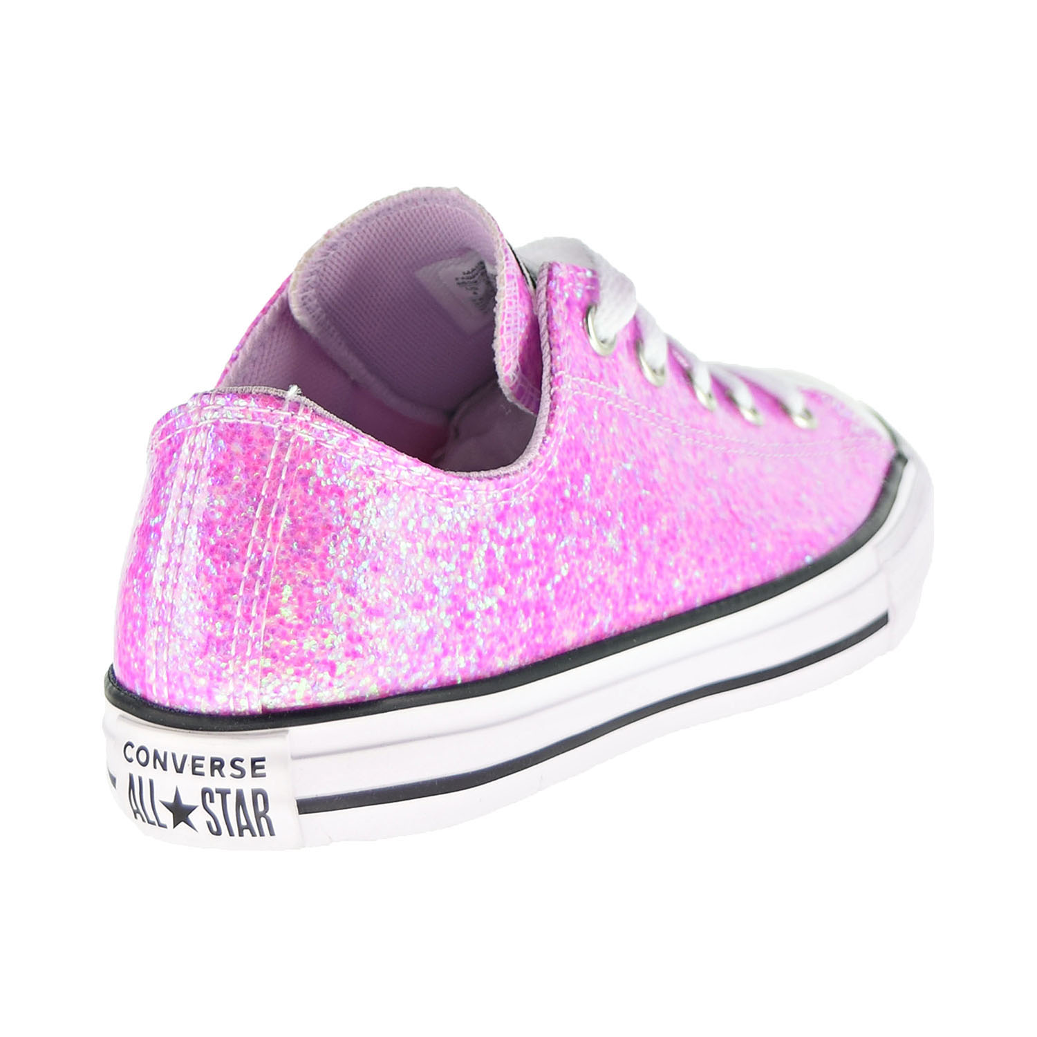 black & purple all star glitter ox trainers