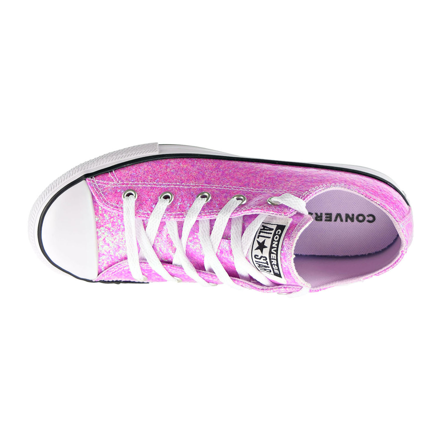 black & purple all star glitter ox trainers