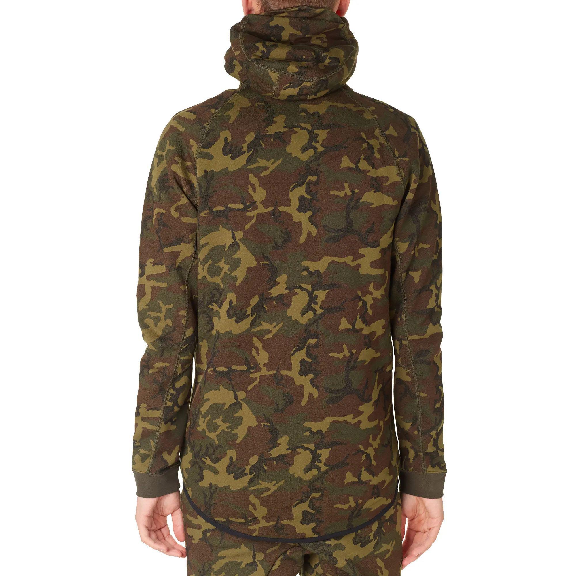 Nike Tech Fleece Camo Men's Full Zip Hoodie Green Camouflage 678950-355 ...