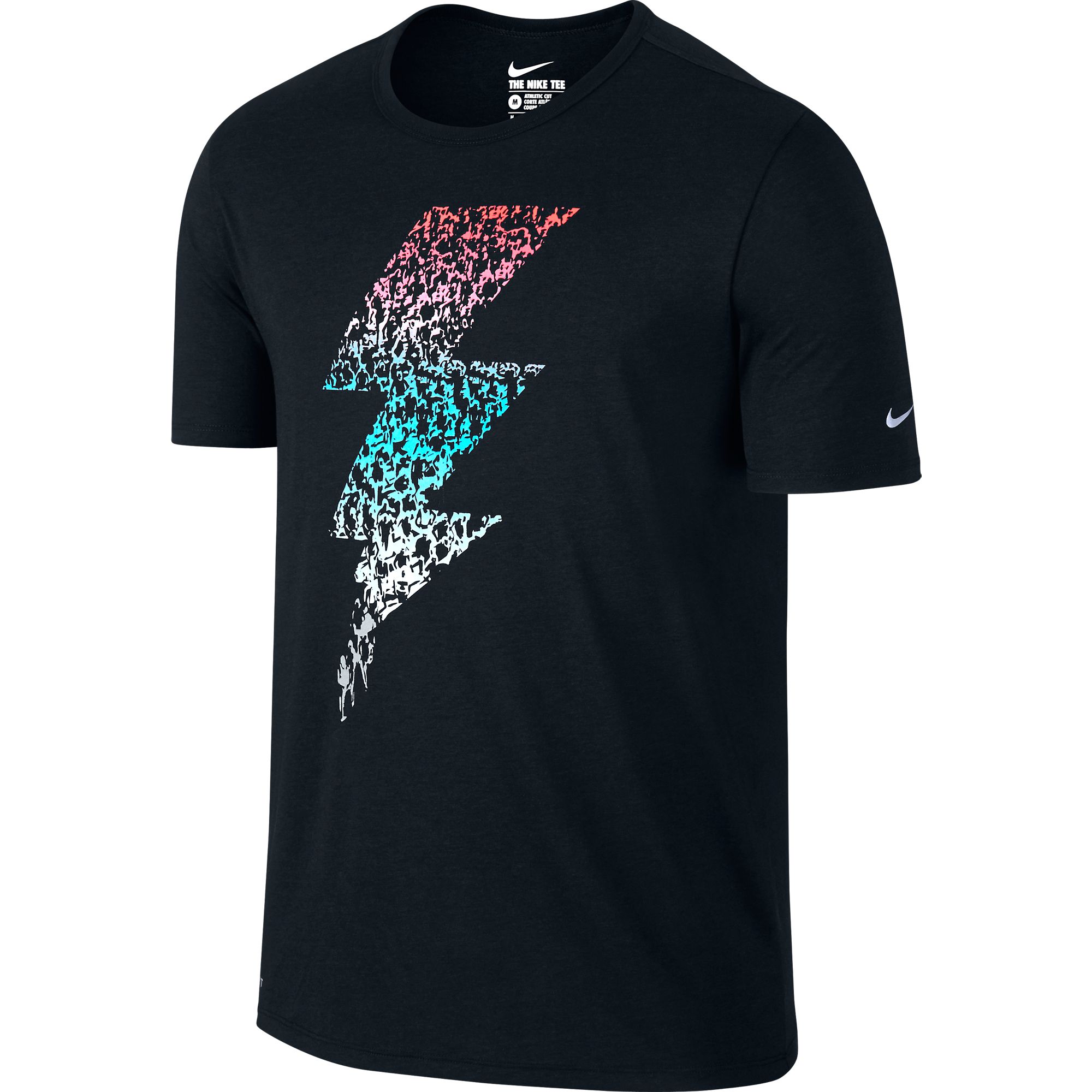 Nike Men's Run Flash T-Shirt Black/Hyper Orange 717040-010 | eBay