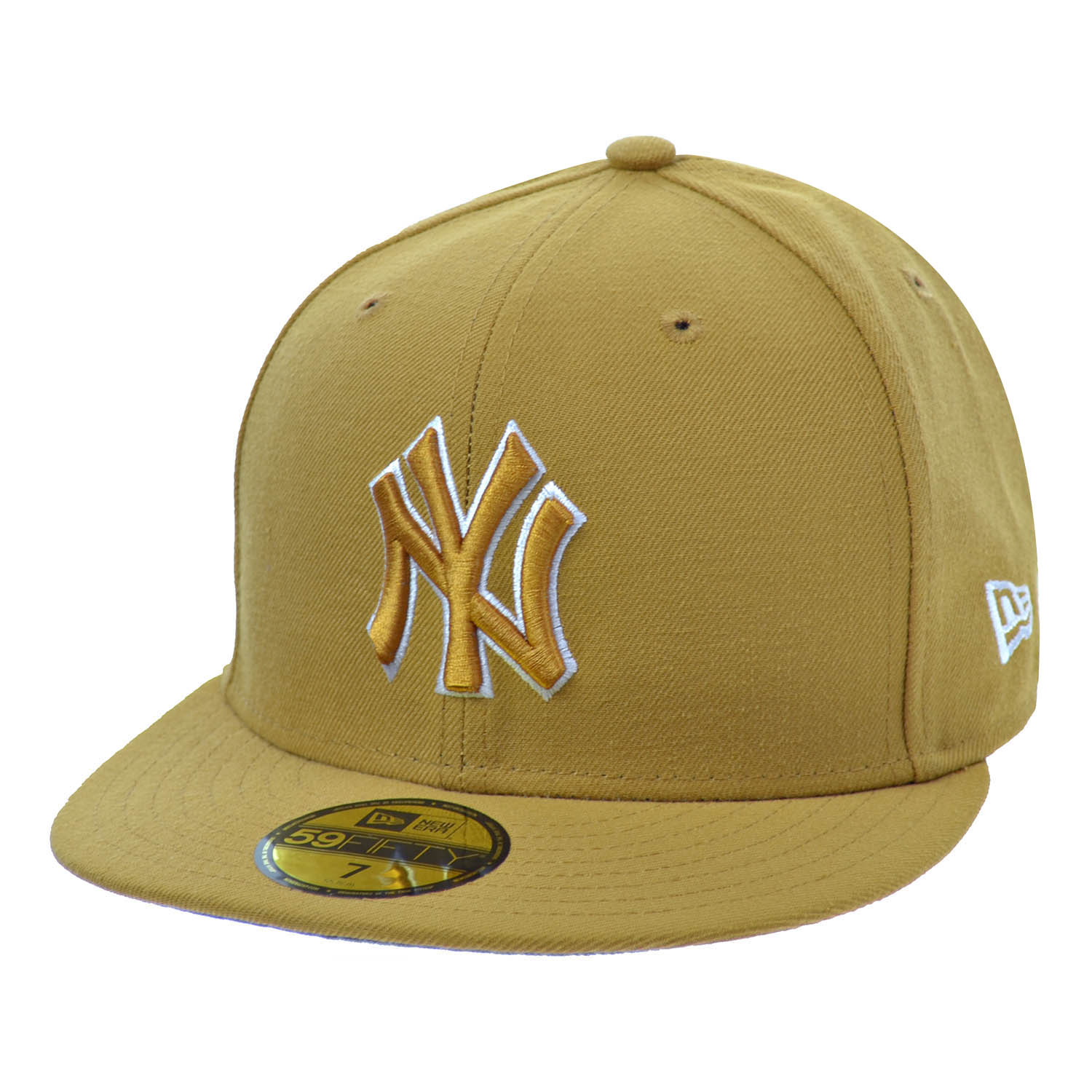 New Era New York Yankees 59Fifty Men's Fitted Hat Cap Wheat/White ...