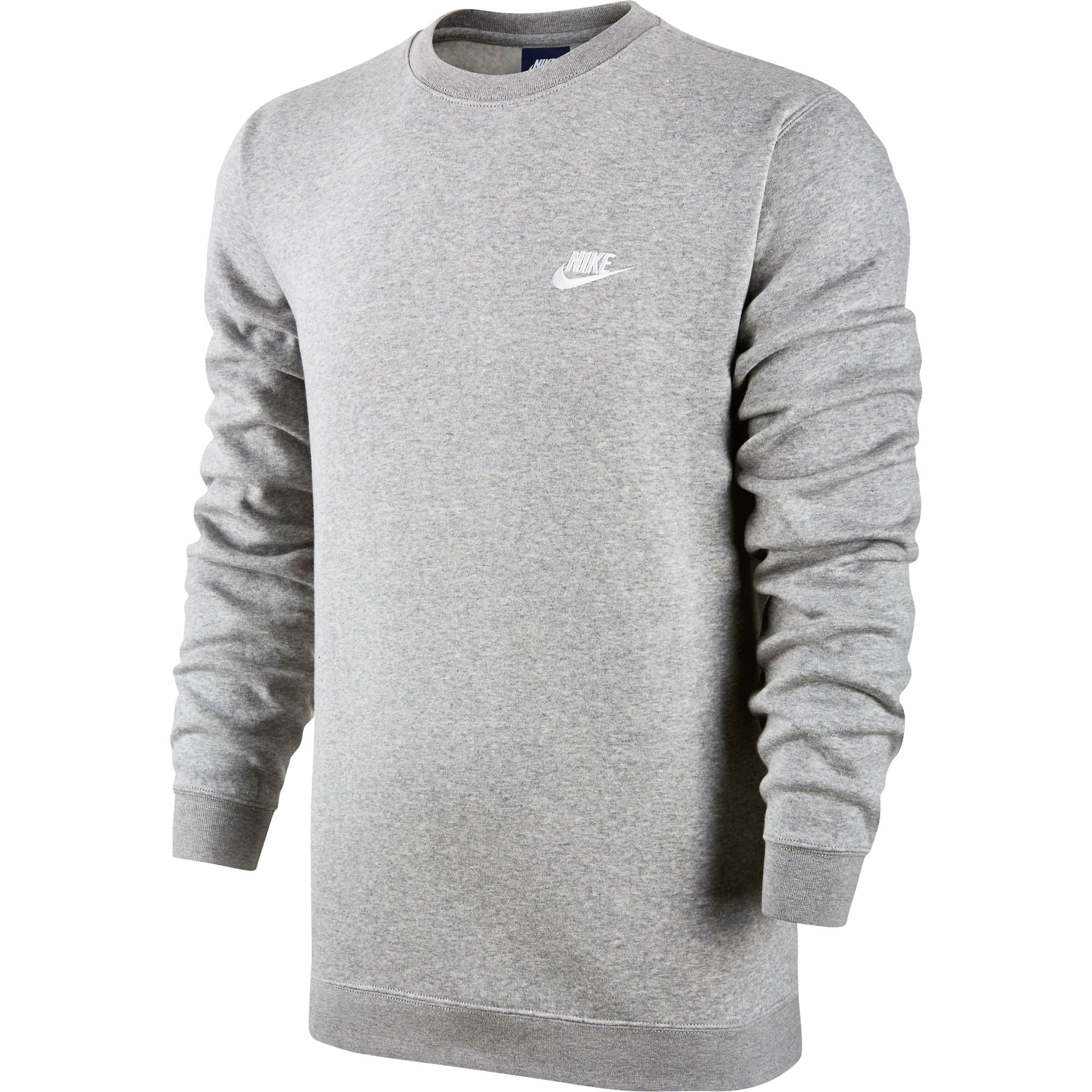 Nike Club Fleece Crew Neck Men's T-Shirt Grey Heather/White 804340-063
