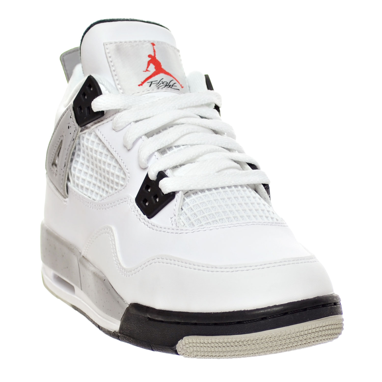 Air Jordan 4 Retro OG BG 'Cement' Big Kids Shoes White-Red-Black-Grey ...