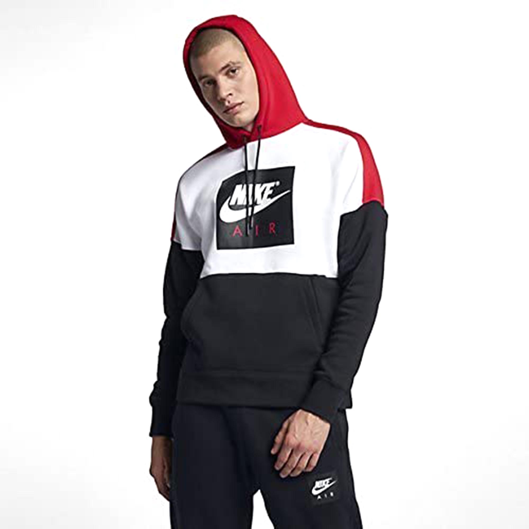 nike red black and white hoodie