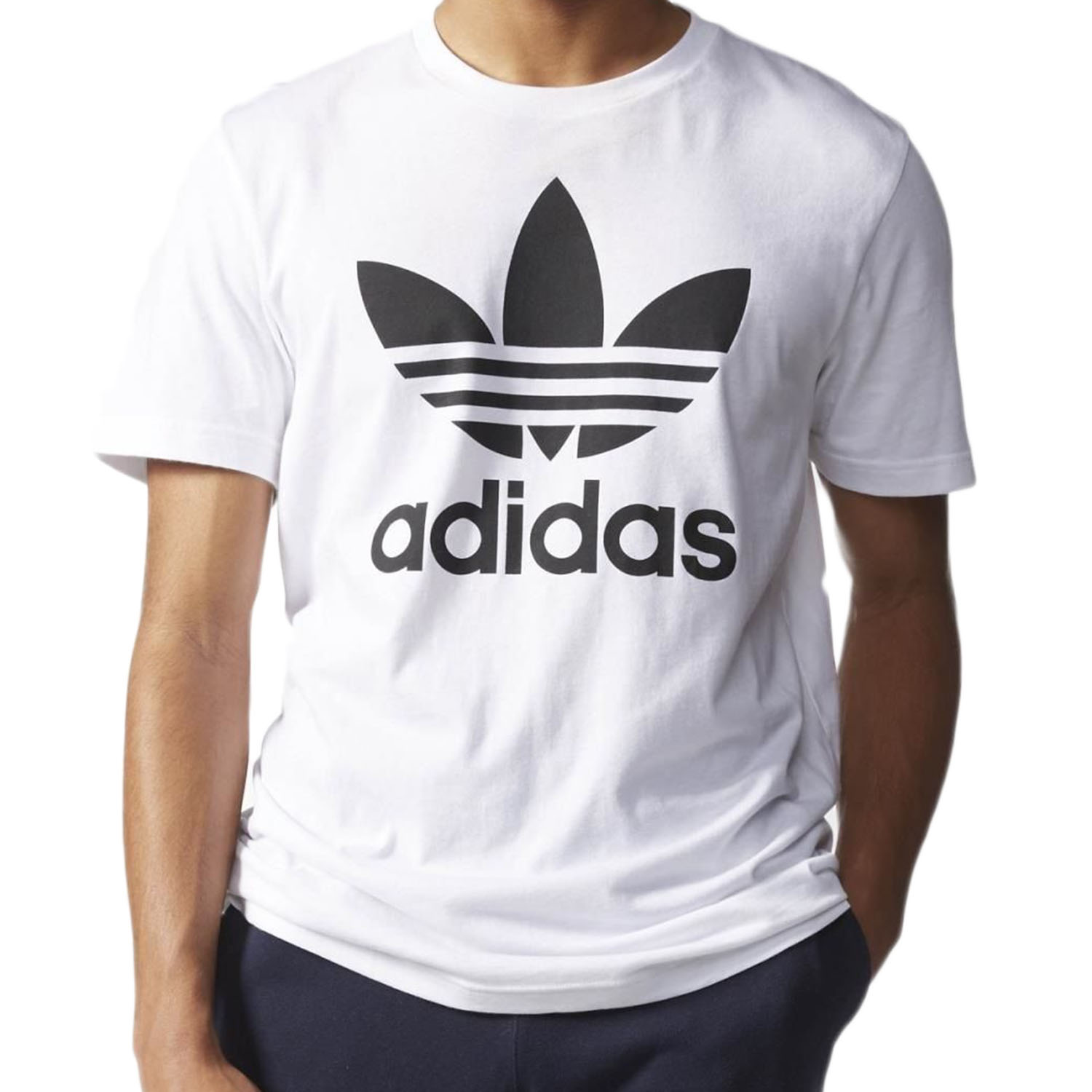 Adidas Originals Trefoil Men's Tee White-Black aj8828 | eBay
