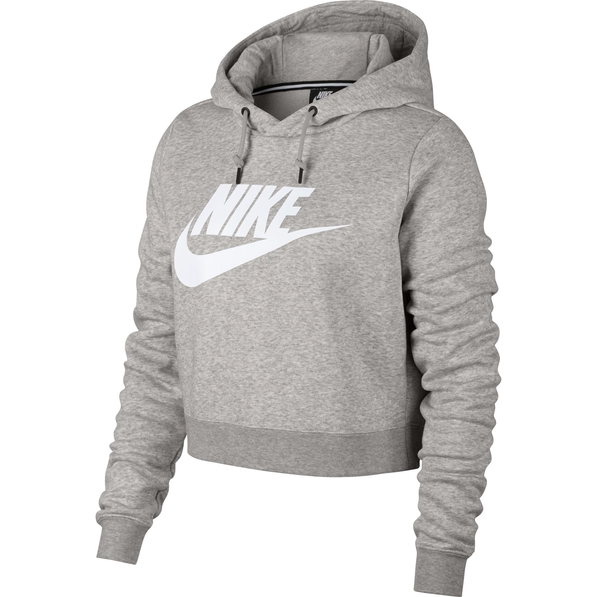 grey nike cropped zip up hoodie