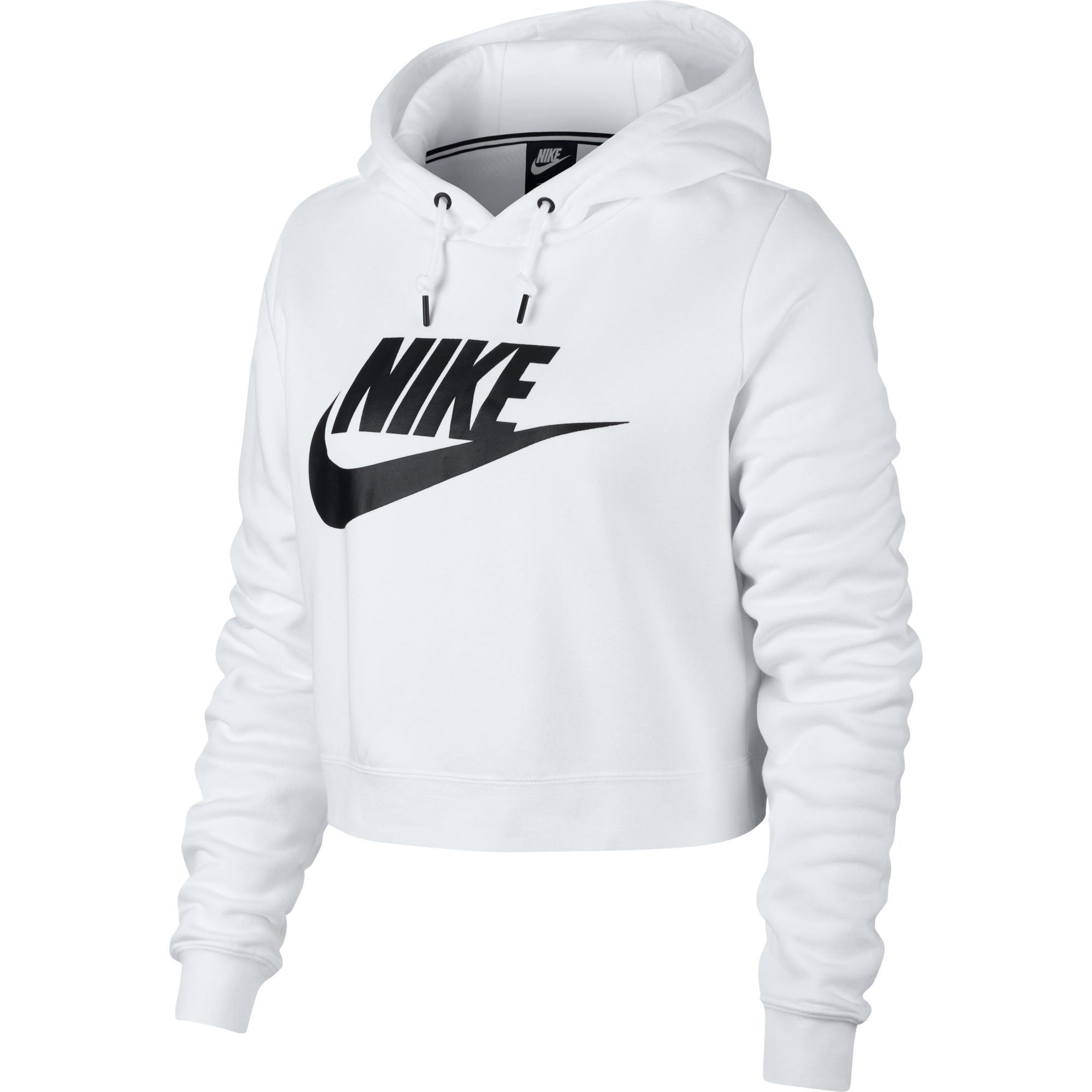 white nike crop hoodie