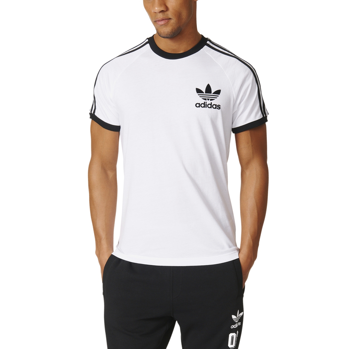 Adidas Originals Калифорнии короткий рукав мужская футболка белый/черный  az8128 | eBay