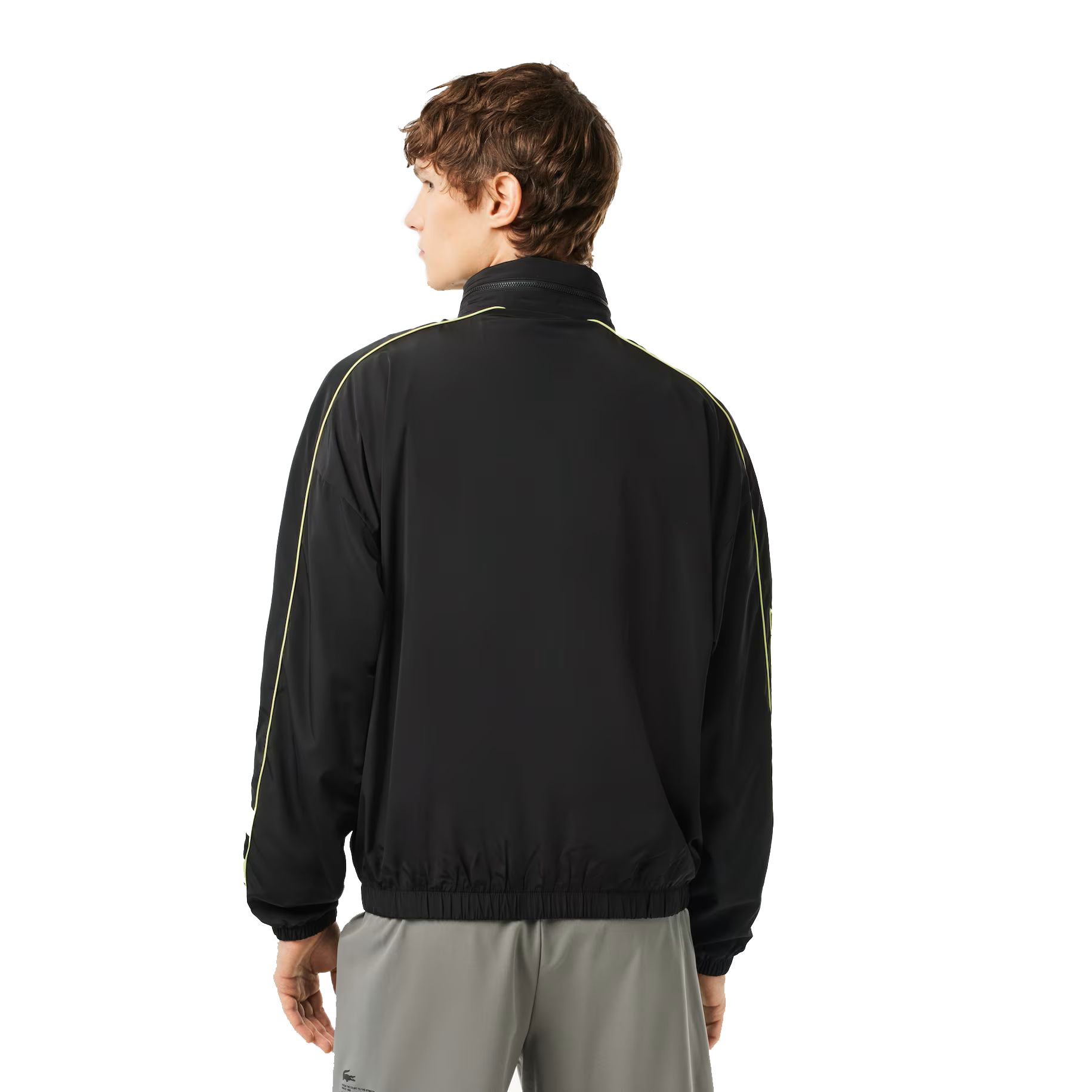 Lacoste Contrast Water Resistant Zipped Taffeta Men's Jacket Black