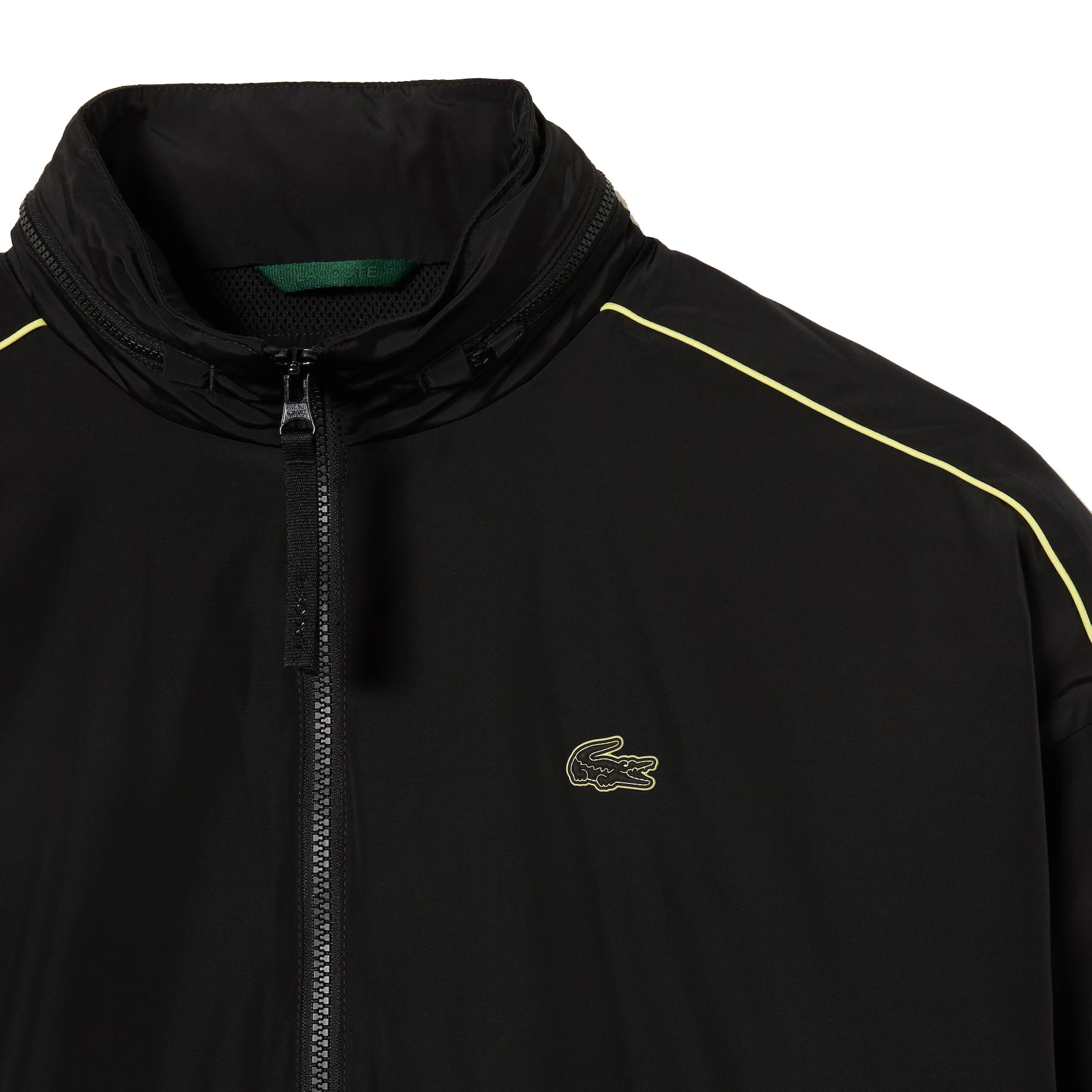 Lacoste Contrast Water Resistant Zipped Taffeta Men's Jacket Black