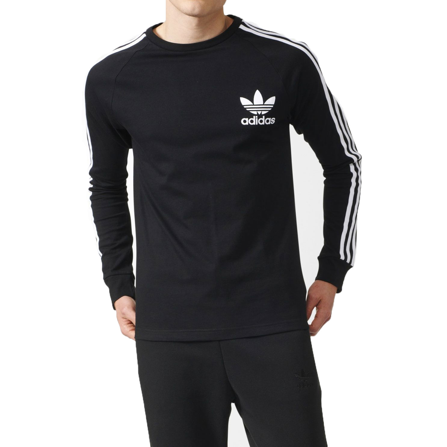 Adidas Originals California Longsleeve Men's Black-White eBay