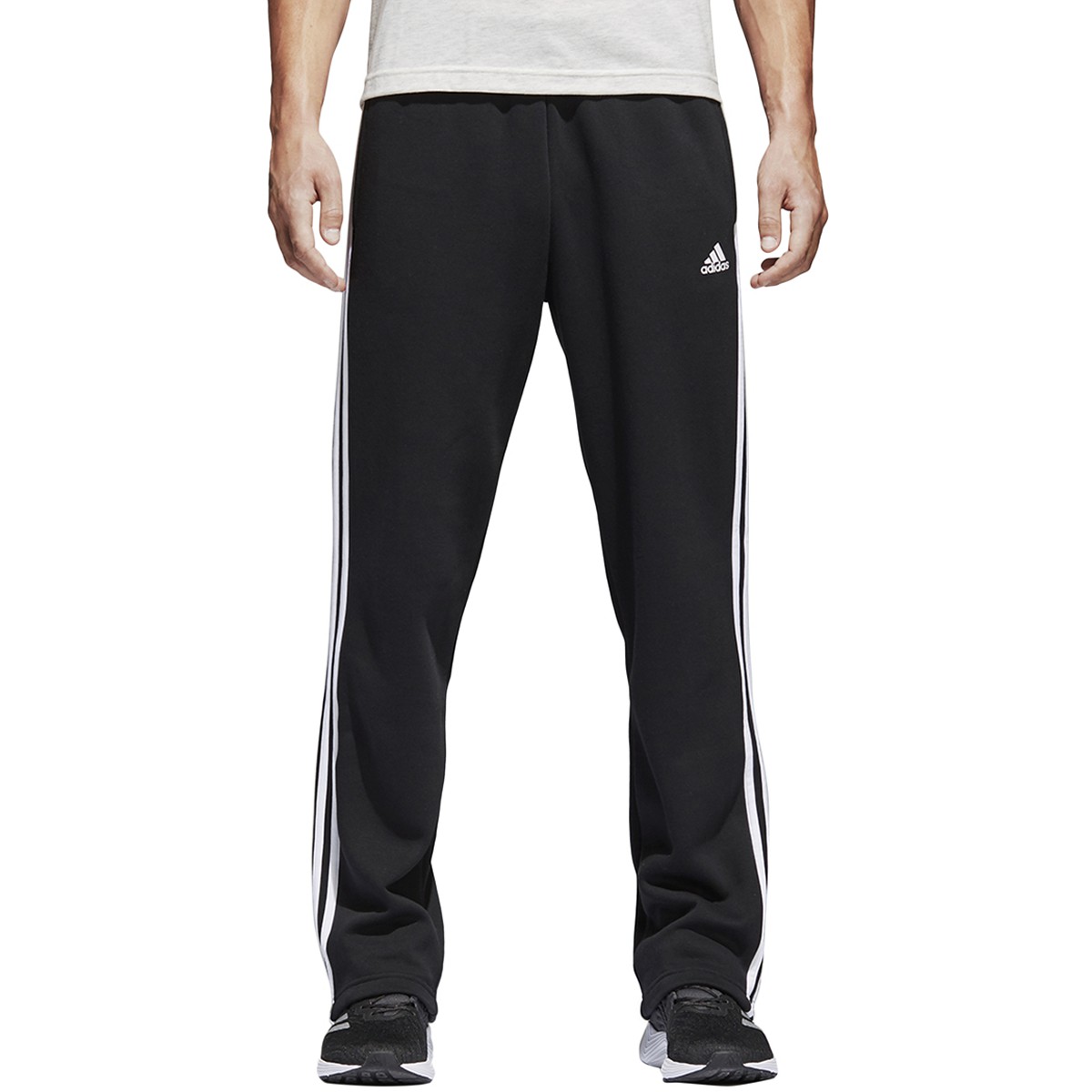 Adidas Essentials 3 Stripes Fleece Mens Pants Black White bk7427 eBay