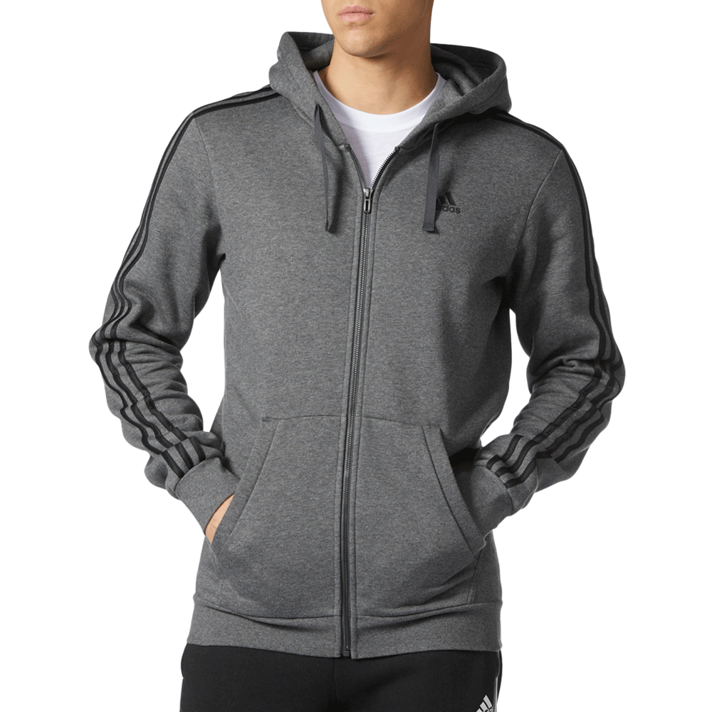 grey adidas hoodie with black stripes