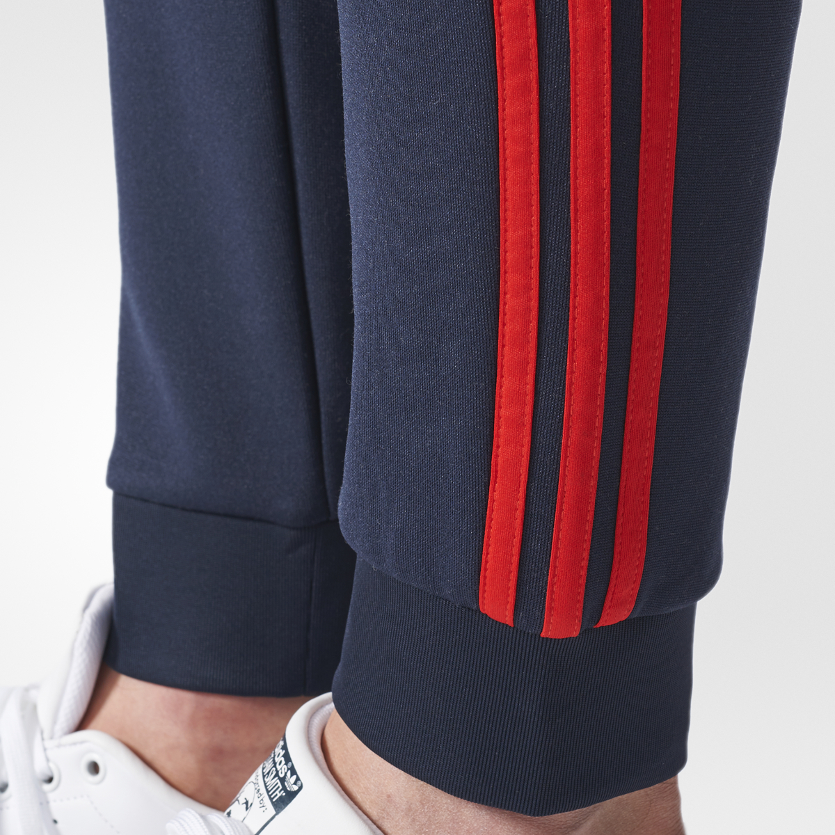 red adidas cuffed track pants