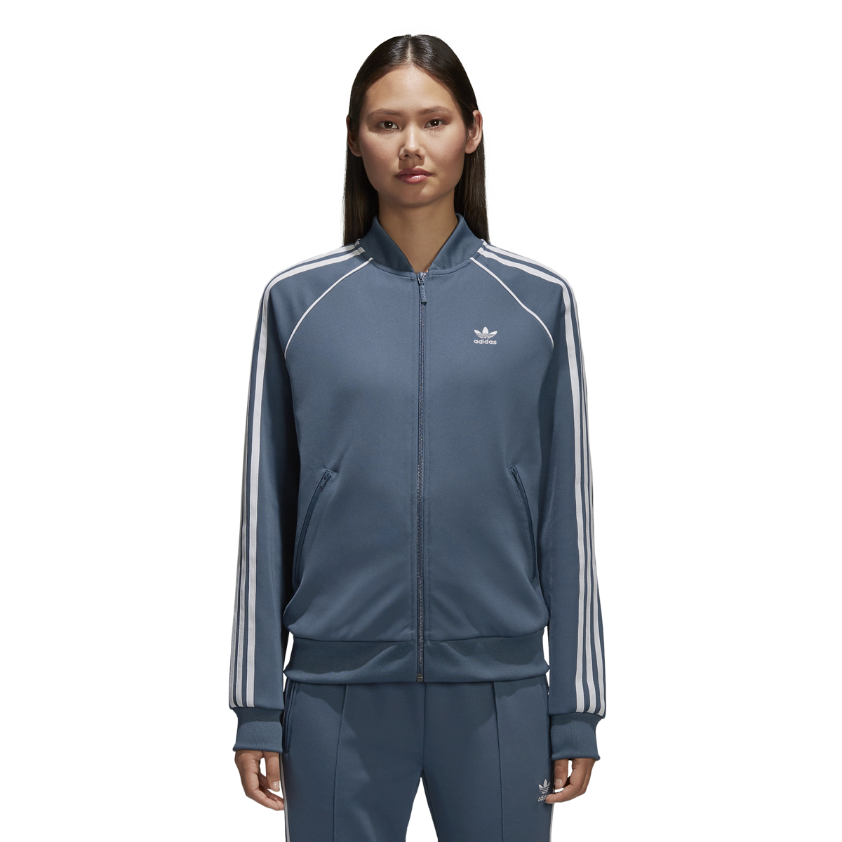 Adidas Originals Superstar Women's Track Top Dark Steeel-White ce2394 | eBay