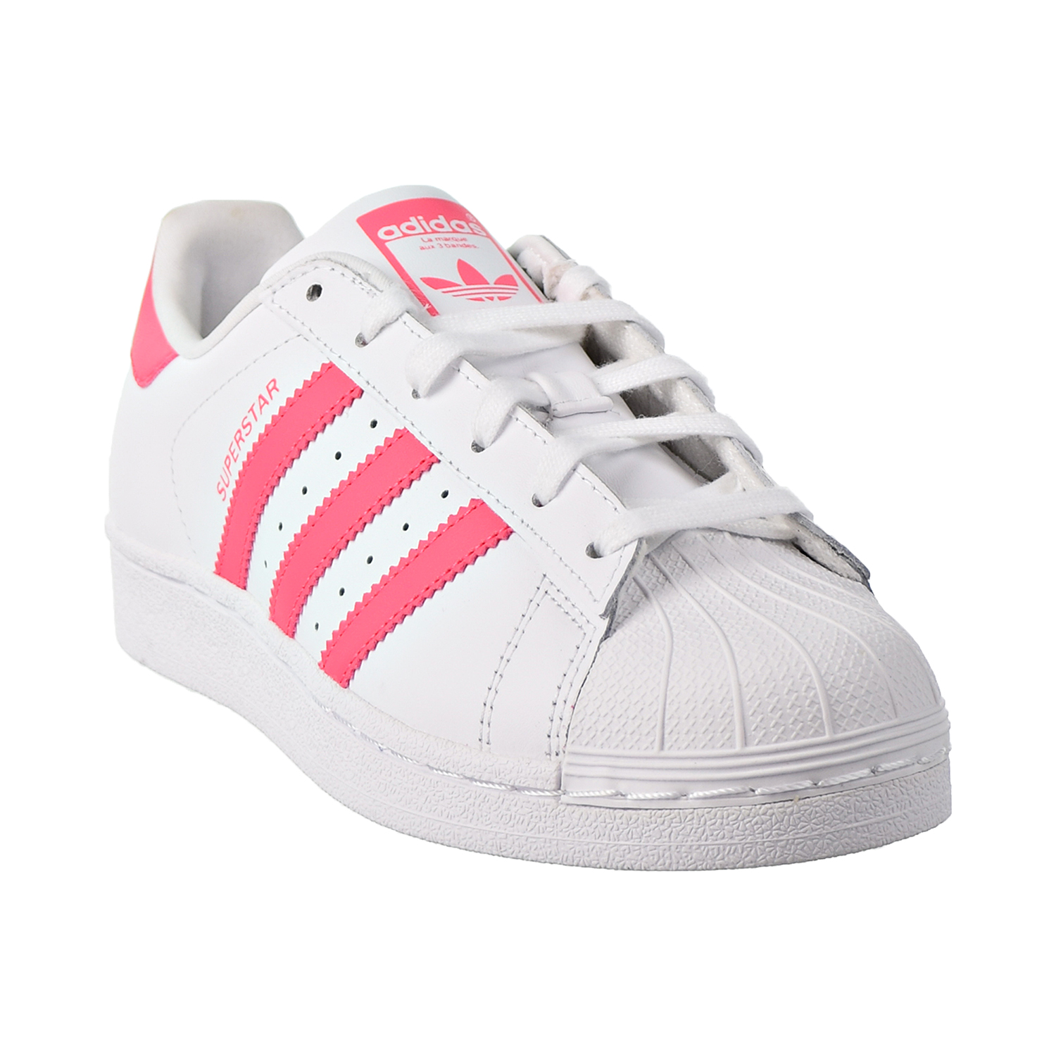 Adidas Superstar J Big Kids Shoes Footwear White-Real Pink-Real Pink ...