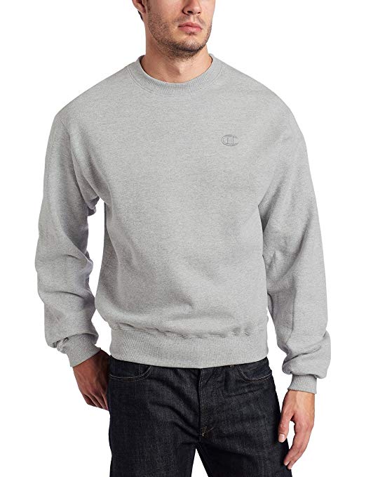 mens champion crew neck fleece sweatshirt