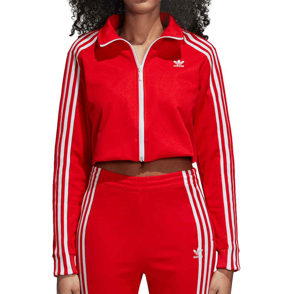 red adidas cropped jacket
