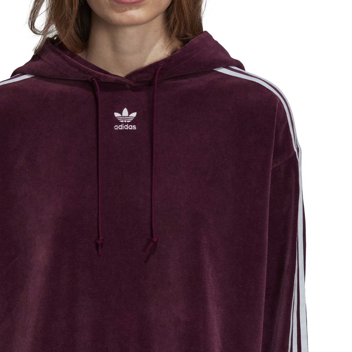 adidas cropped hoodie maroon