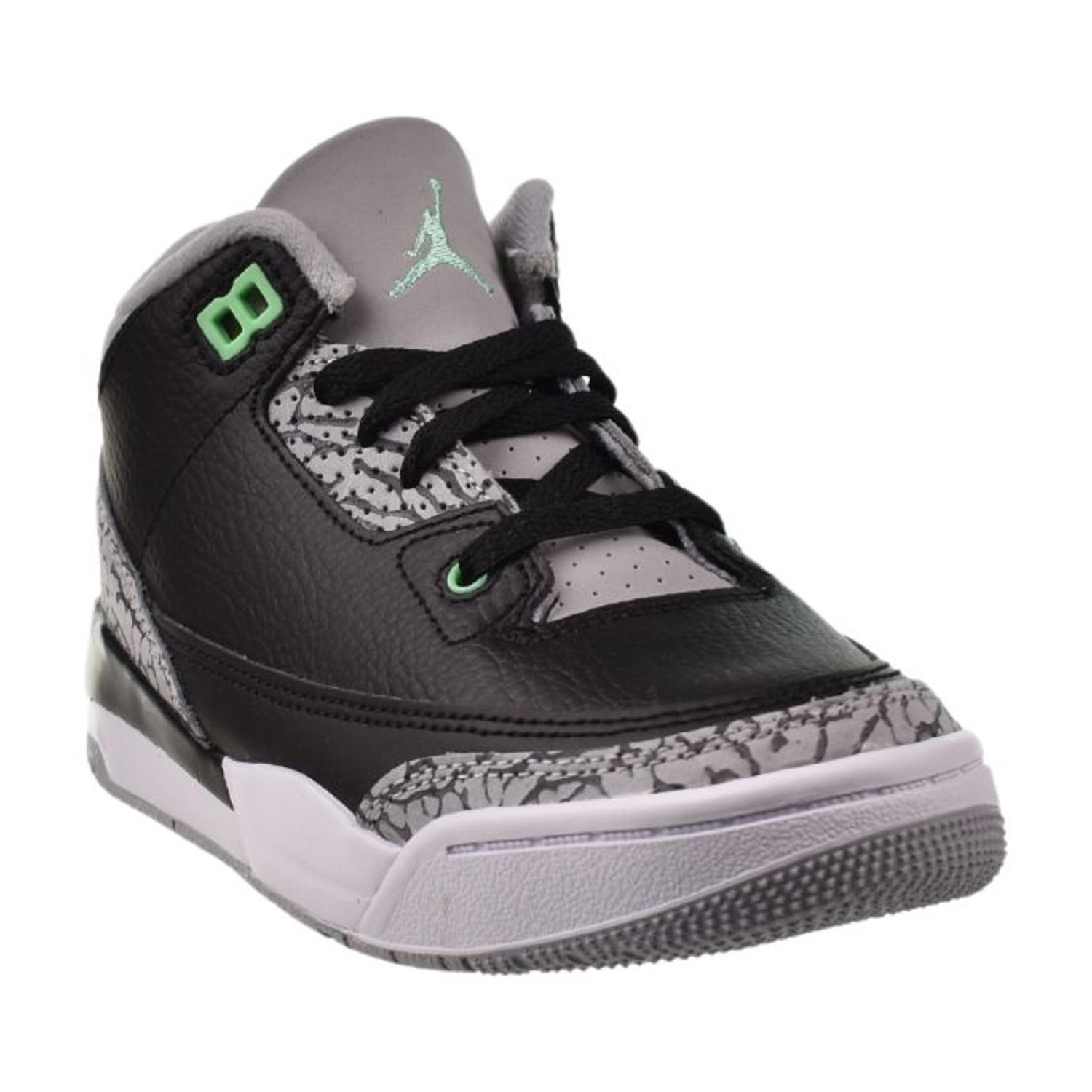 Jordan Kids\' Gray and Neon Green Low-Top Sneakers Air Jordan 1 Low Sneaker School Older Kids main image 4