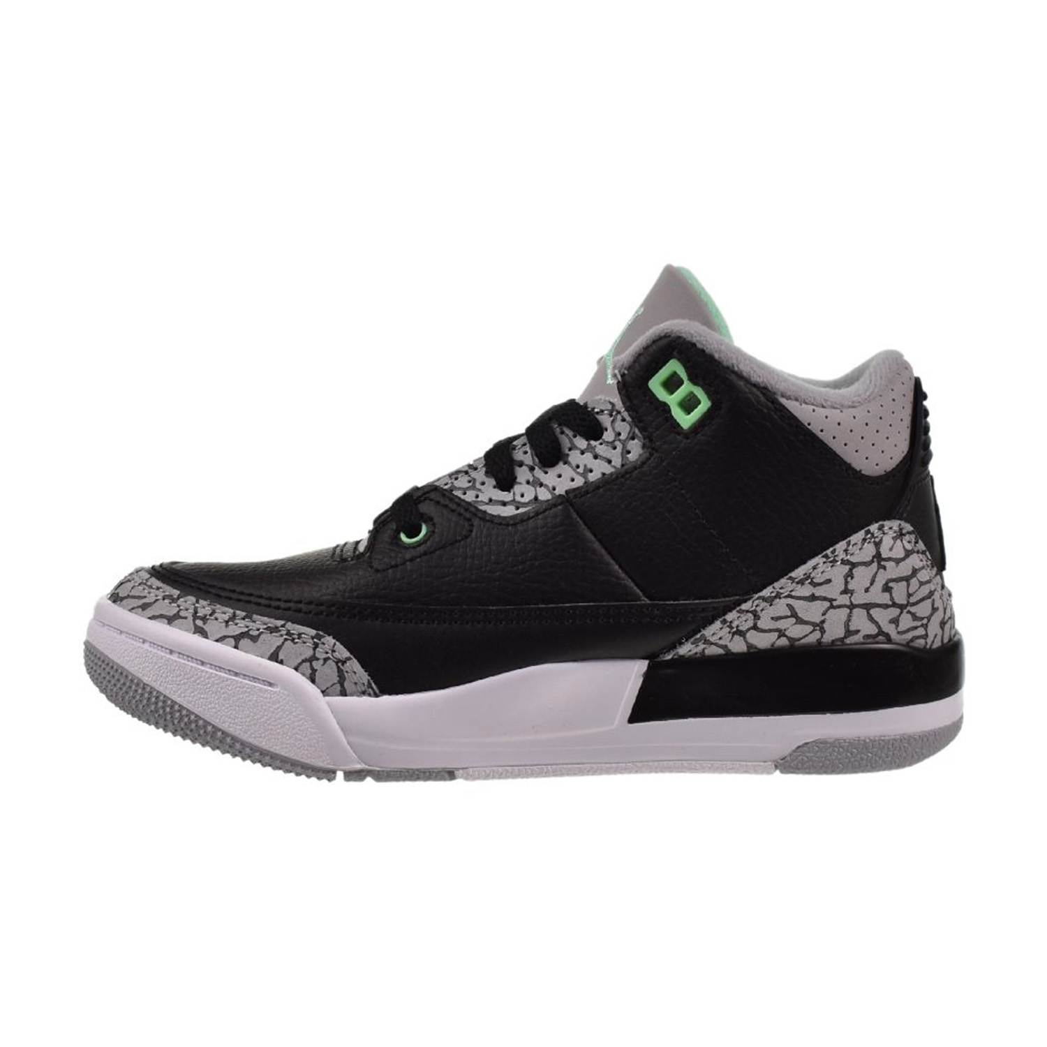 Jordan Kids\' Gray and Neon Green Low-Top Sneakers Air Jordan 1 Low Sneaker School Older Kids main image 3