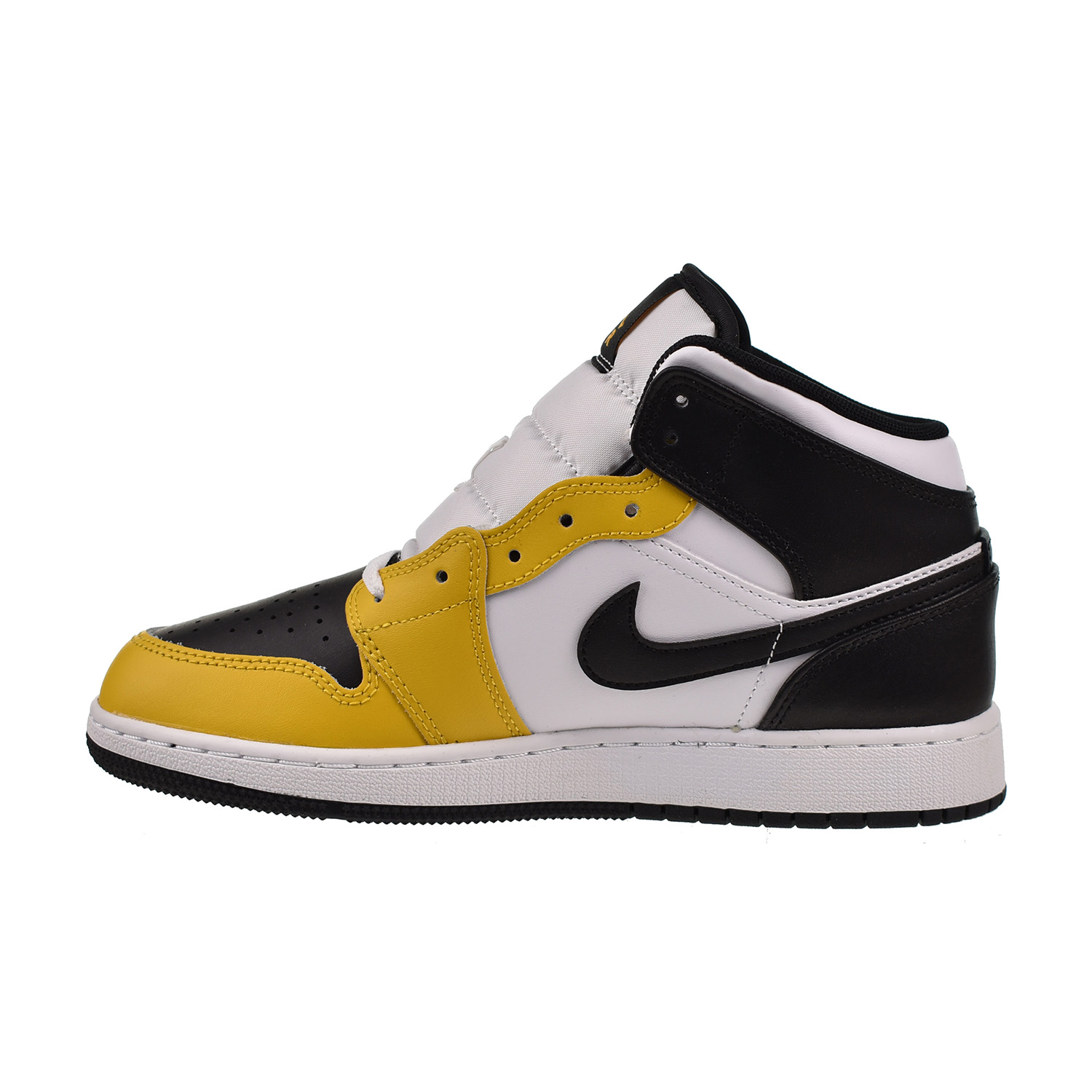 Jordan 1 Mid (GS) Big Kids' Shoes Yellow Ochre-Black-White DQ8423