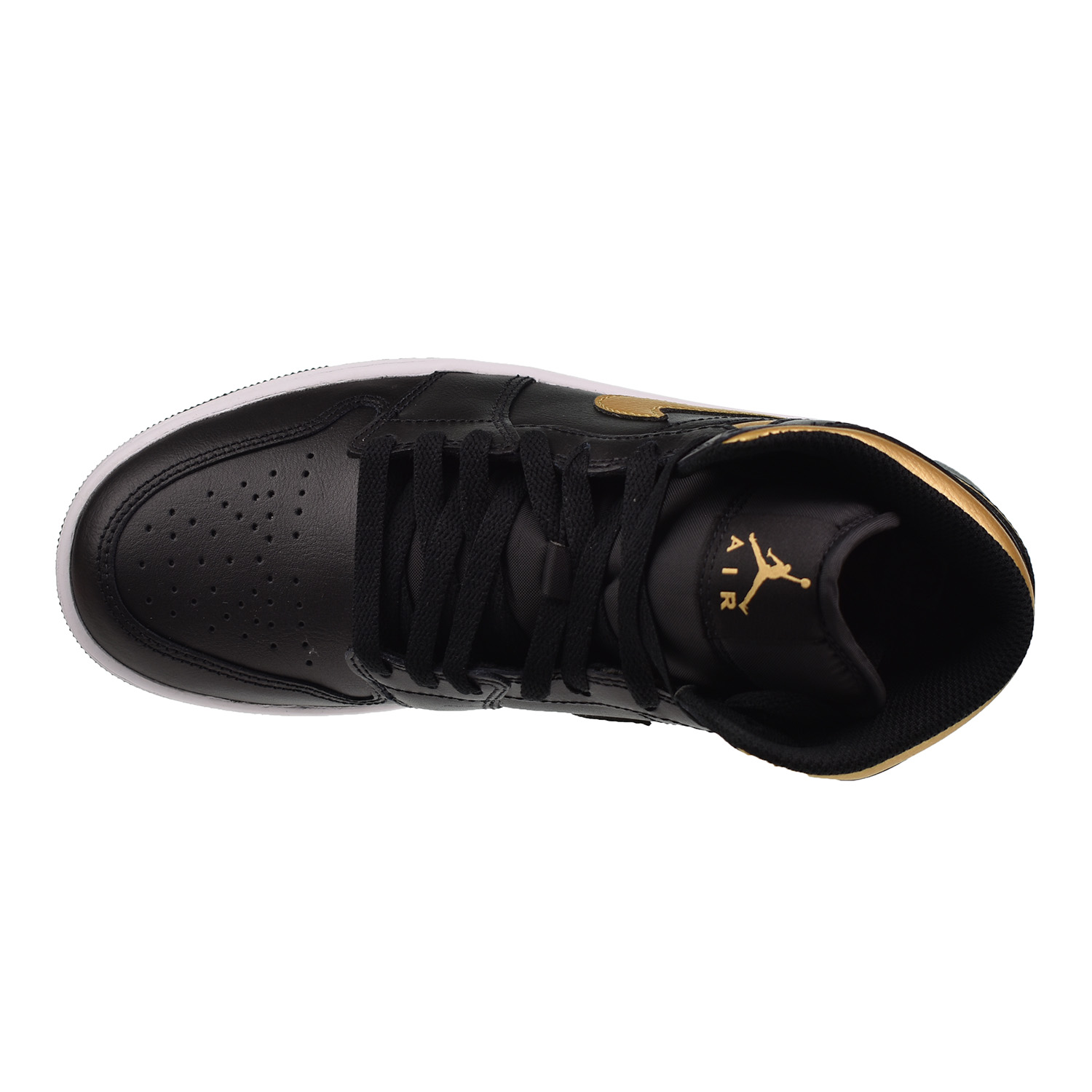 Air Jordan 1 Mid Men's Shoes Black-Metallic Gold DQ8426-071