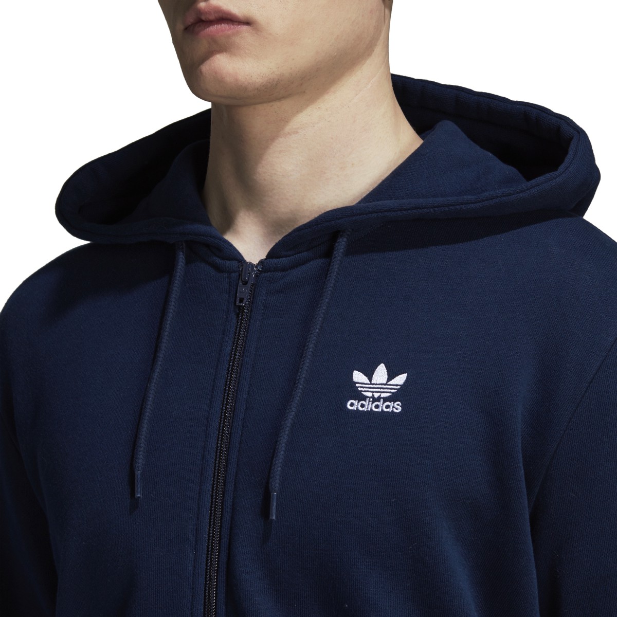 Adidas Men's Originals Trefoil Full Zip Fleece Hoodie Collegiate Navy DS9896 | eBay