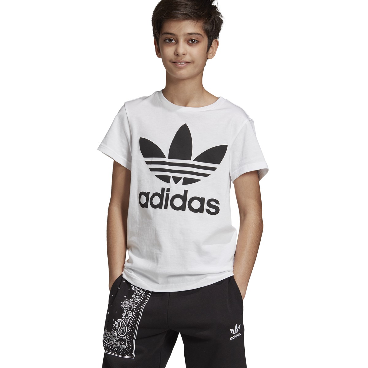 Adidas Originals Trefoil Kids T-Shirt White-Black dv2904 | eBay
