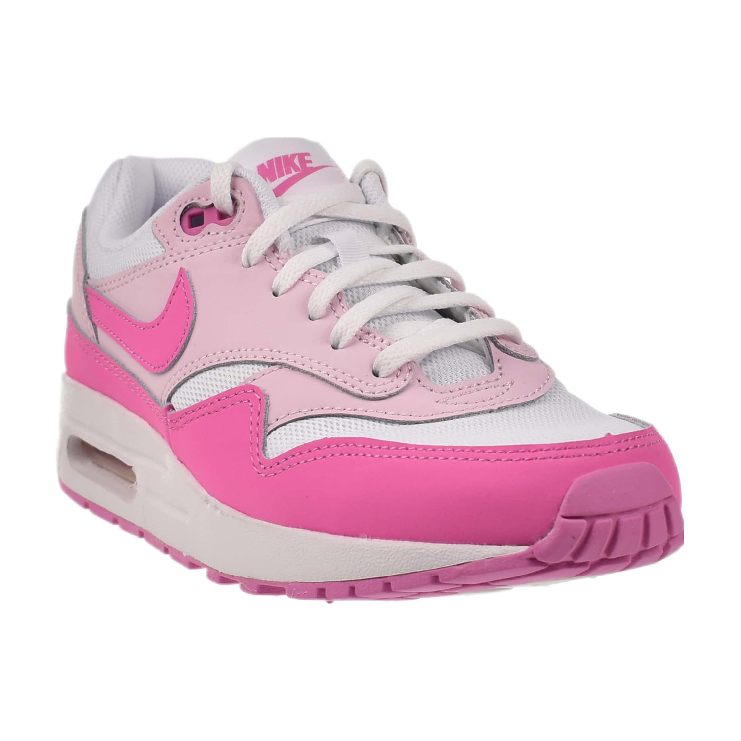Nike Air Max 1 (GS) Big Kids' Shoes White-Playful Pink-Pink