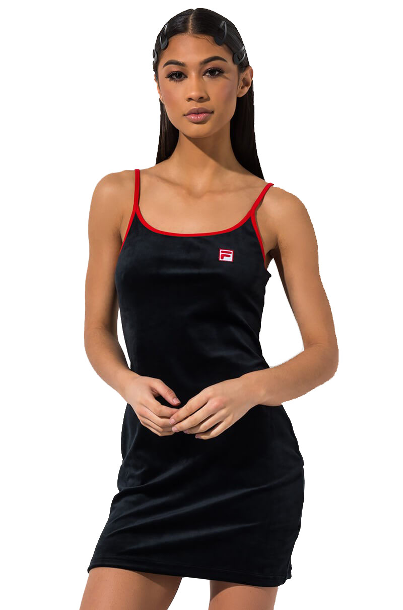 Fila DYLN Velour Cami Dress Black Size XL Fila DYLN Velour Cami Dress Black Size XL