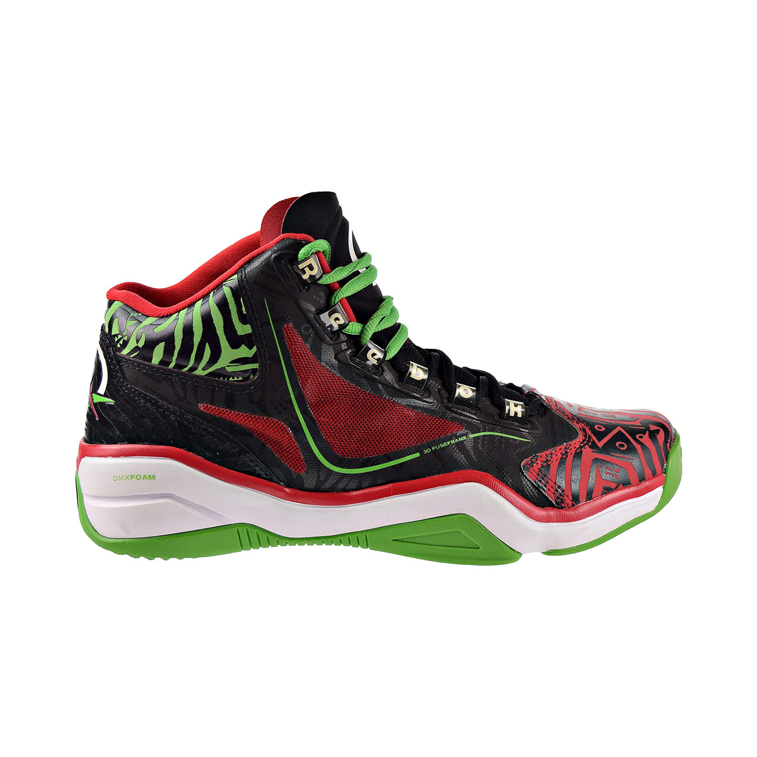 red black green shoes