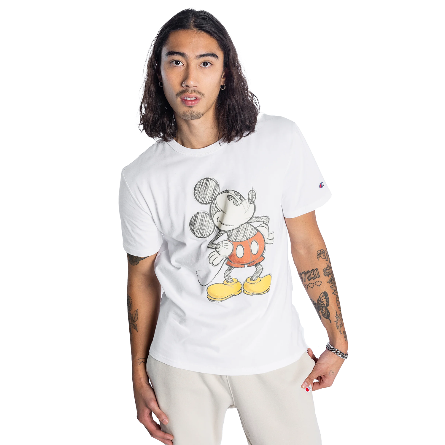 Мужская футболка Champion Disneys Posing Mickey белая t1919g-592166045