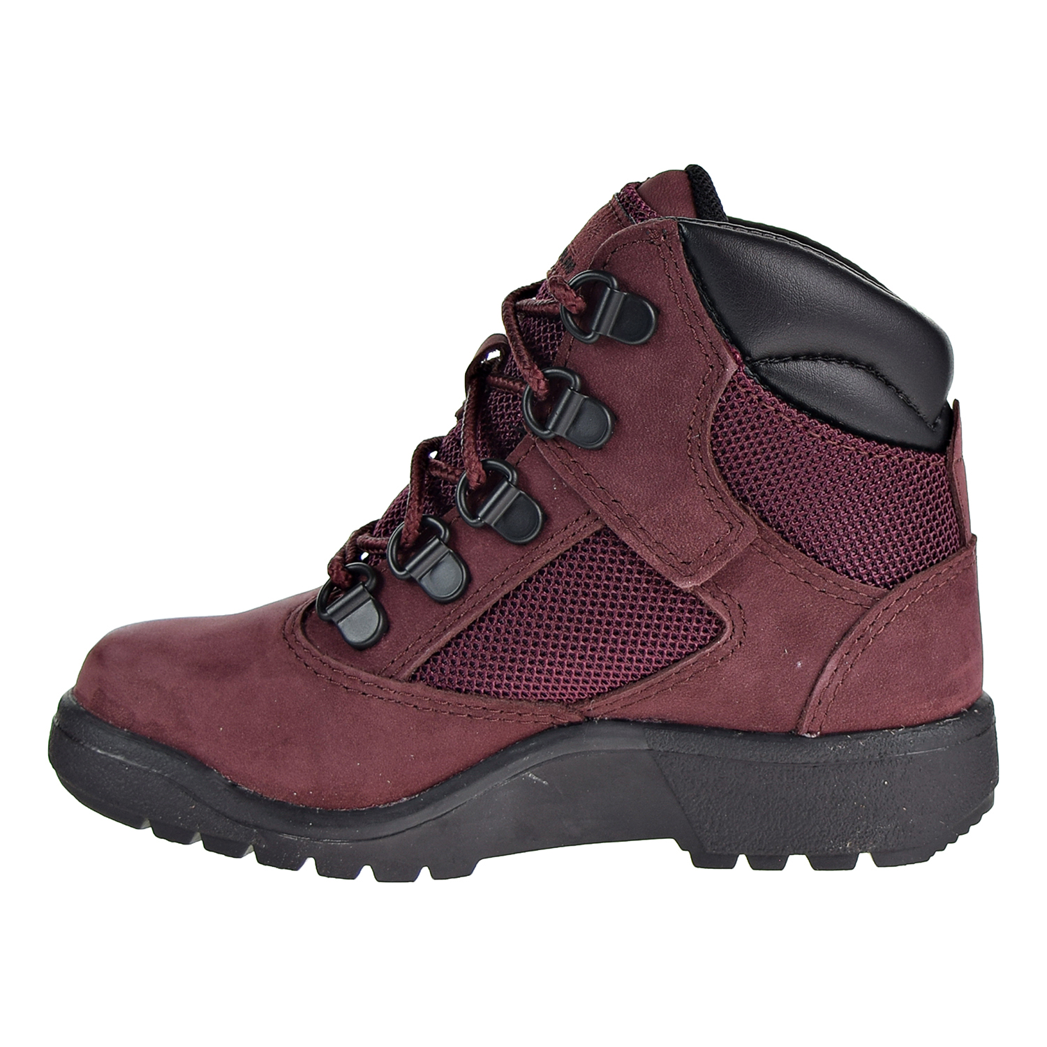 burgundy timberlands field boots