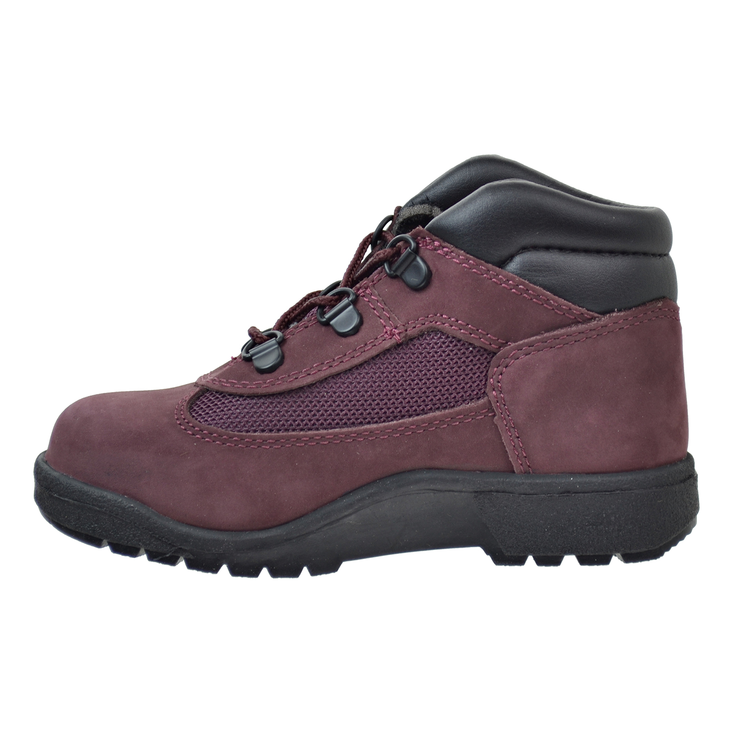 burgundy timberlands field boots